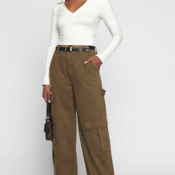 Reformation  Landy Wide Leg Cargo Jeans - Picture 1 of 5